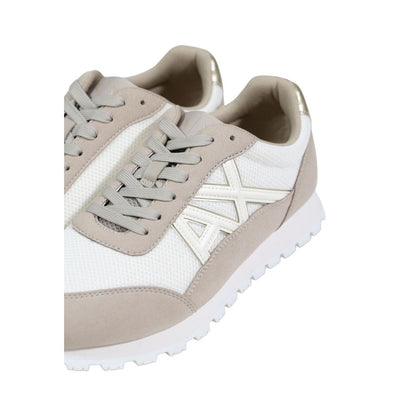 Armani Exchange Beige Polyester Athletic Sneakers