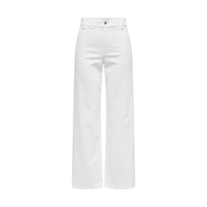 Jacqueline De Yong White Cotton Flared Pants