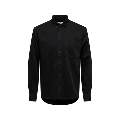 Only & Sons Black Denim Shirt