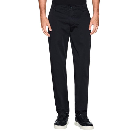 Armani Exchange Black Cotton Skinny Pants