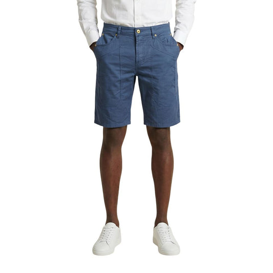 Jeckerson Blue Cotton Bermuda Shorts