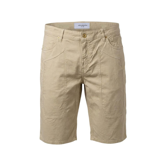 Jeckerson Beige Cotton Bermuda Shorts