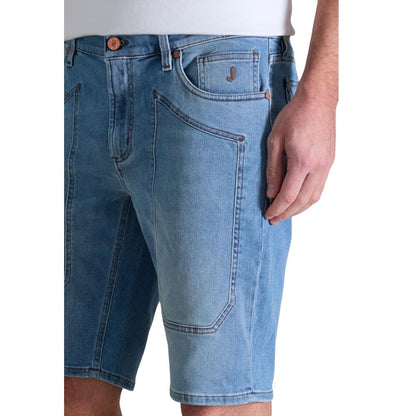 Jeckerson Light Blue Cotton Bermuda Shorts
