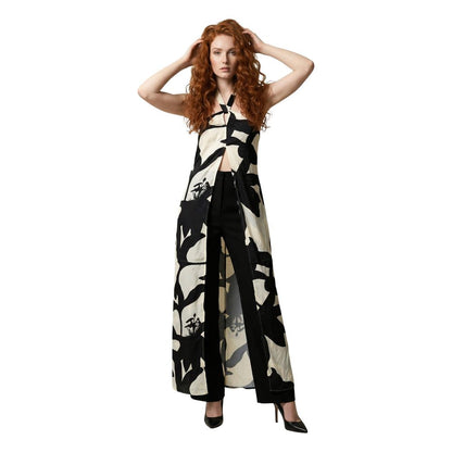 Replay Black And White Viscose Long Dress