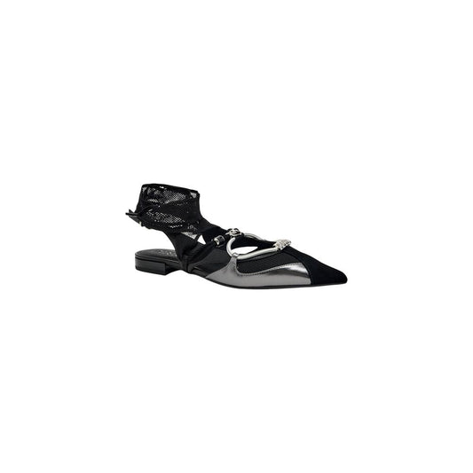 PINKO Black Leather Ballet Flats