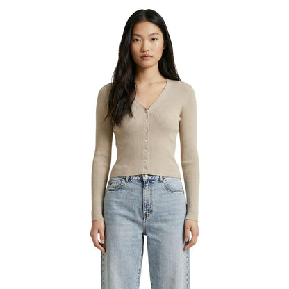 Only Beige Viscose Cardigan