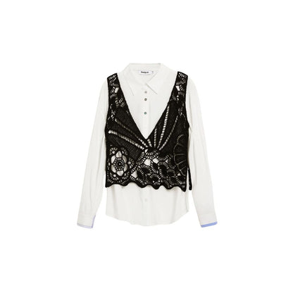 Desigual White Cotton Blouse