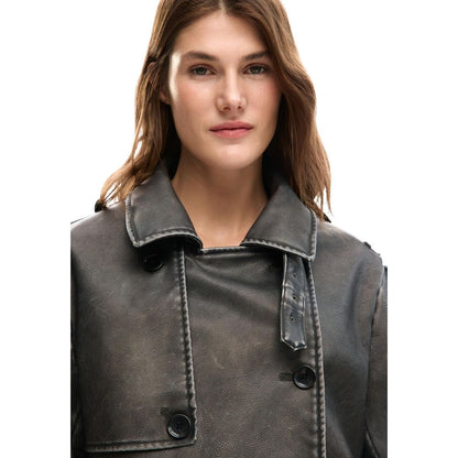 Desigual Cream Polyethylene Coat