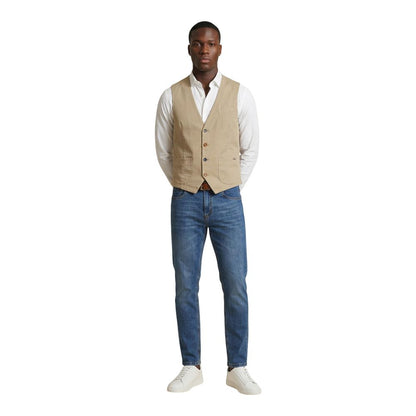 Gianni Lupo Beige Cotton Waistcoat