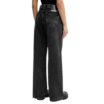 Karl Lagerfeld Black Recycled Cotton Relaxed Fit Jeans