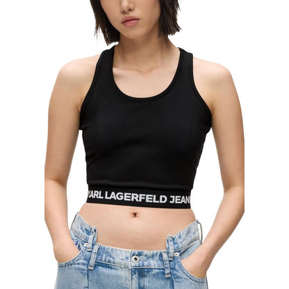 Karl Lagerfeld Black Viscose Top