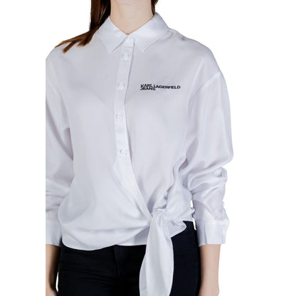 Karl Lagerfeld White Lyocell Blouse