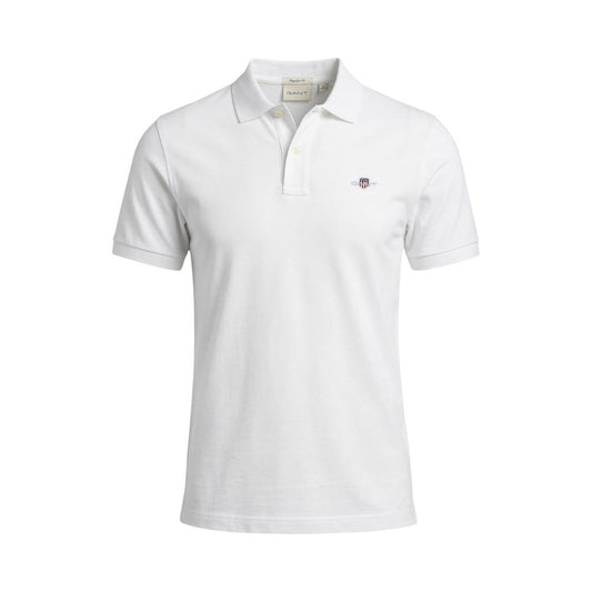 Gant White Cotton Polo Shirt
