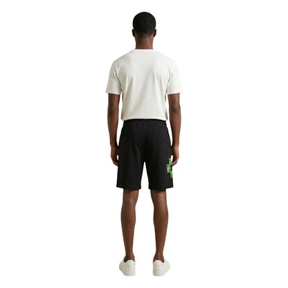 County of Milan Black Cotton Bermuda Shorts