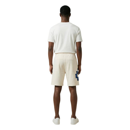 County of Milan Cream Cotton Bermuda Shorts