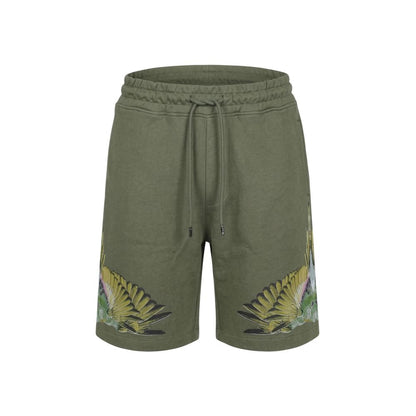 County of Milan Green Cotton Bermuda Shorts