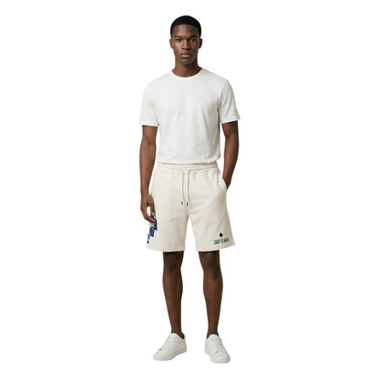 County of Milan Cream Cotton Bermuda Shorts