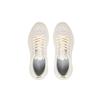 Calvin Klein Jeans Beige Leather Chunky Sneakers