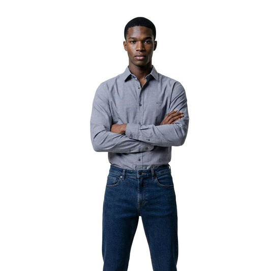 Armani Exchange Blue Polyester Dress Shirt