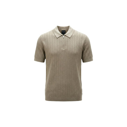 Armani Exchange Beige Cotton Polo Shirt