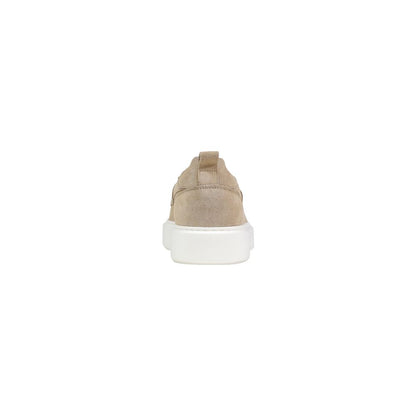 Antony Morato Beige Leather Slip-On Loafers