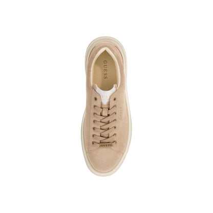 Guess Beige Suede Leather Low Top Sneakers
