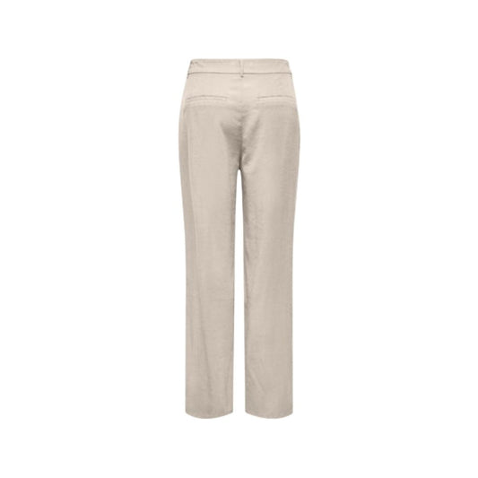 Only Beige Viscose Casual Pants
