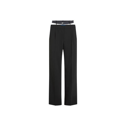 Karl Lagerfeld Black Polyester Casual Pants