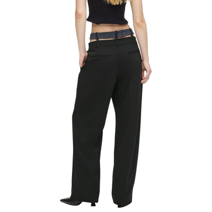 Karl Lagerfeld Black Polyester Casual Pants