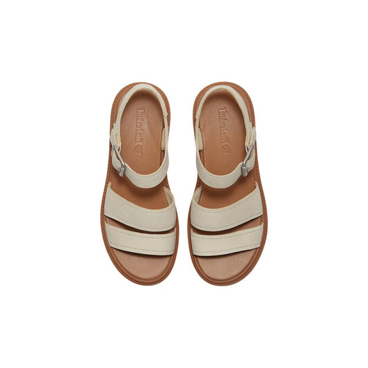 Timberland Beige Leather Platform Sandals