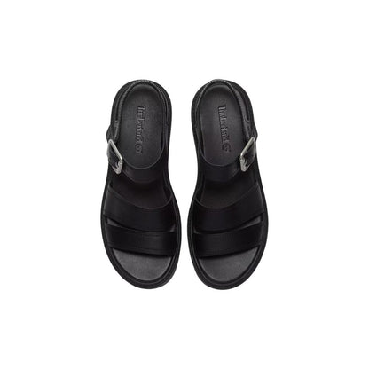 Timberland Black Leather Platform Sandals