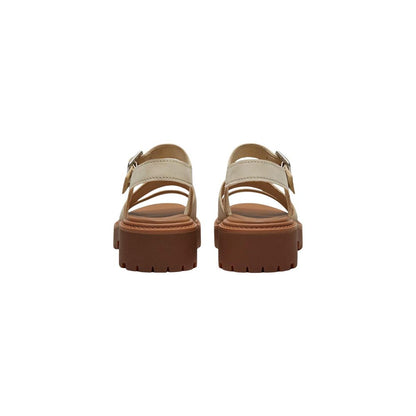 Timberland Beige Leather Platform Sandals