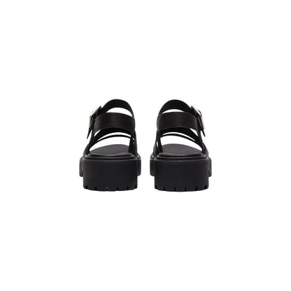 Timberland Black Leather Platform Sandals
