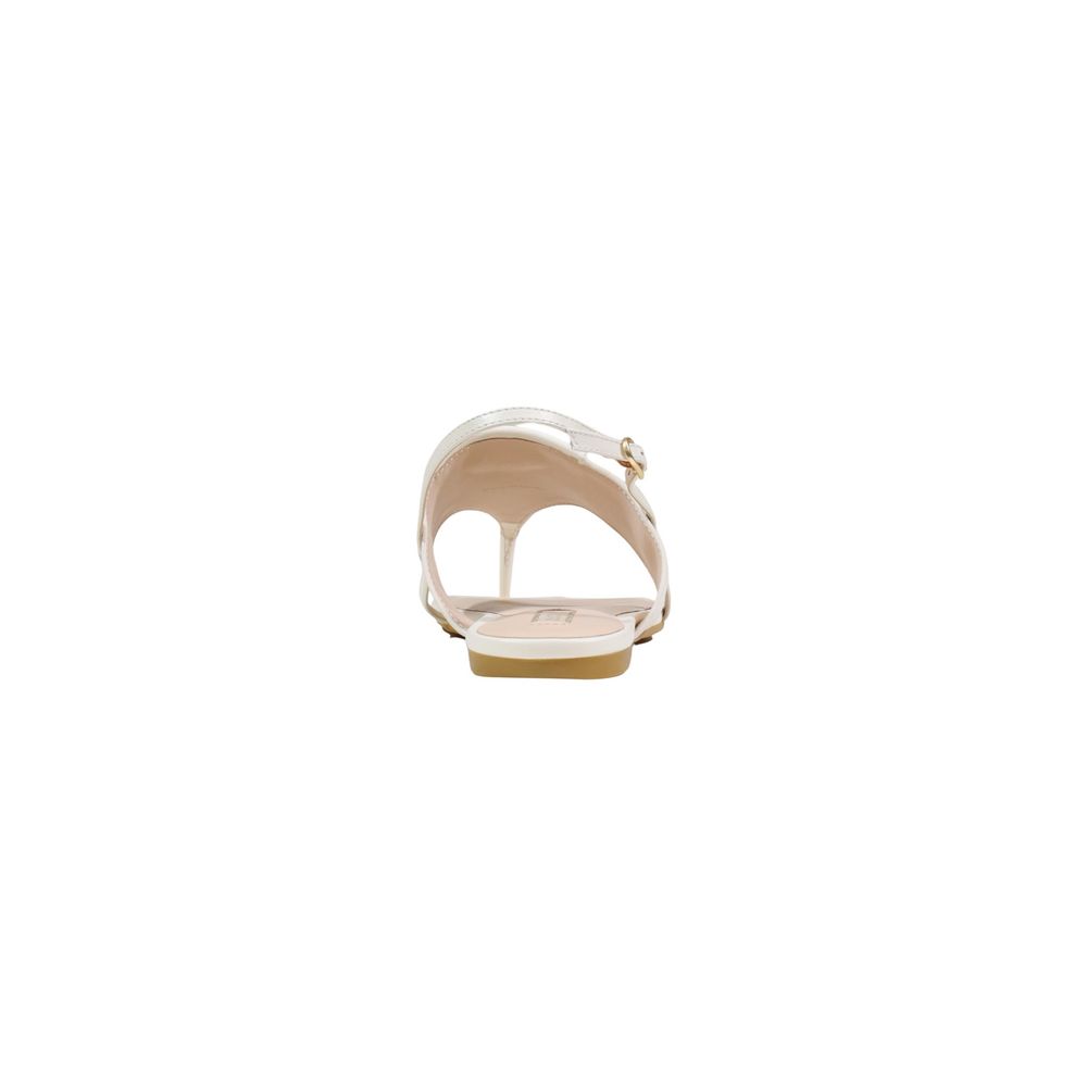 Liu Jo White Leather Flat Sandals