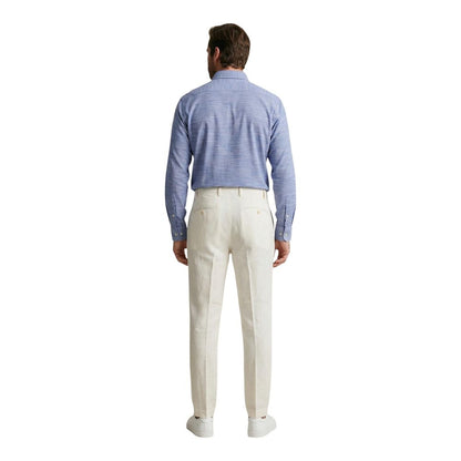 Borghese White Linen Casual Pants
