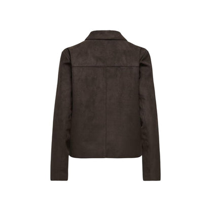 Jacqueline De Yong Brown Polyester Full-Length Jacket