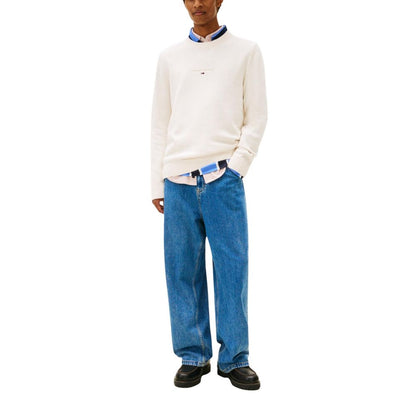 Tommy Hilfiger Jeans Cream Recycled Cotton Sweatshirt