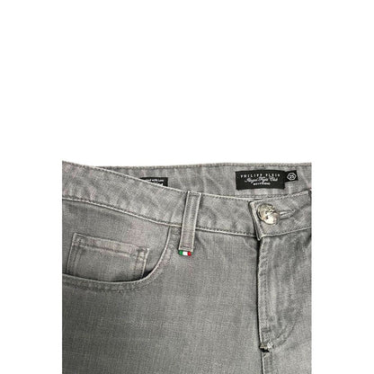 Philipp Plein Grey Cotton Women's Jeans