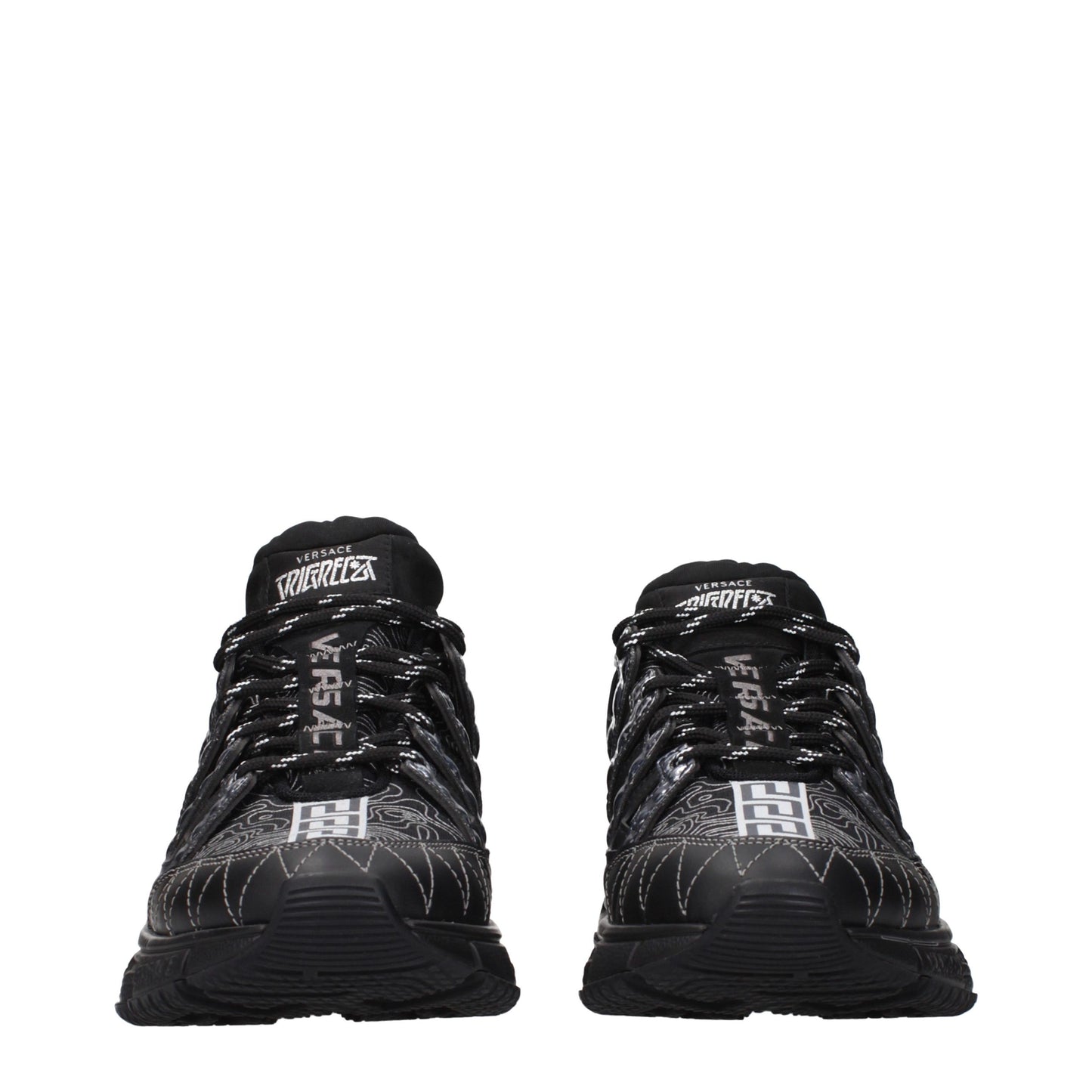Versace Black Fabric Athletic Sneakers