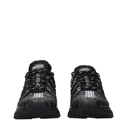 Versace Black Fabric Athletic Sneakers