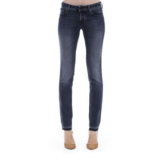 Jacob Cohen Damen-Jeans, schmale Passform, blaue Baumwolle
