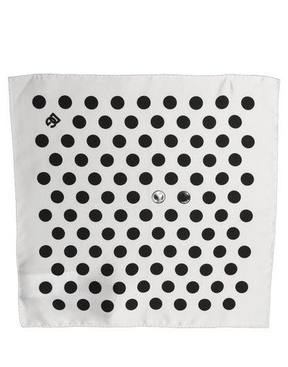 Dolce & Gabbana White Black Polka Dot Square Foulard Scarf