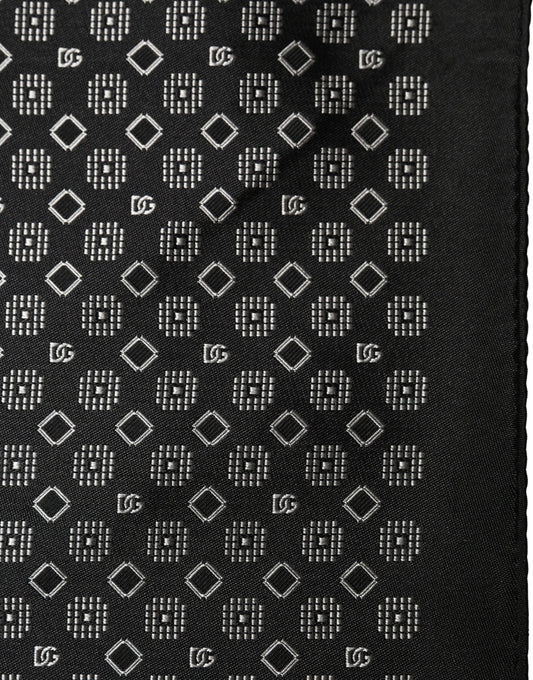 Dolce & Gabbana Black White Patterned Pocket Square Scarf