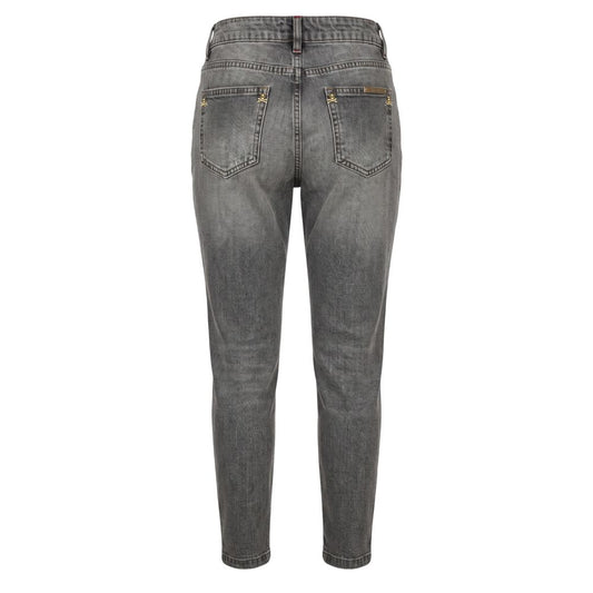 Philipp Plein Grey Cotton Women Jeans