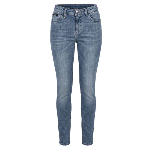 Philipp Plein Blue Cotton Women Jean