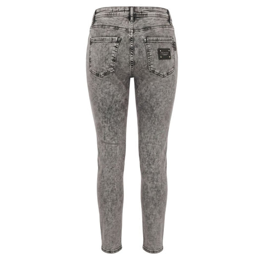 Philipp Plein Grey Cotton Women Jeans