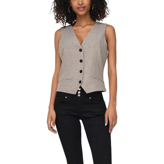 Only Beige Polyester Waistcoat