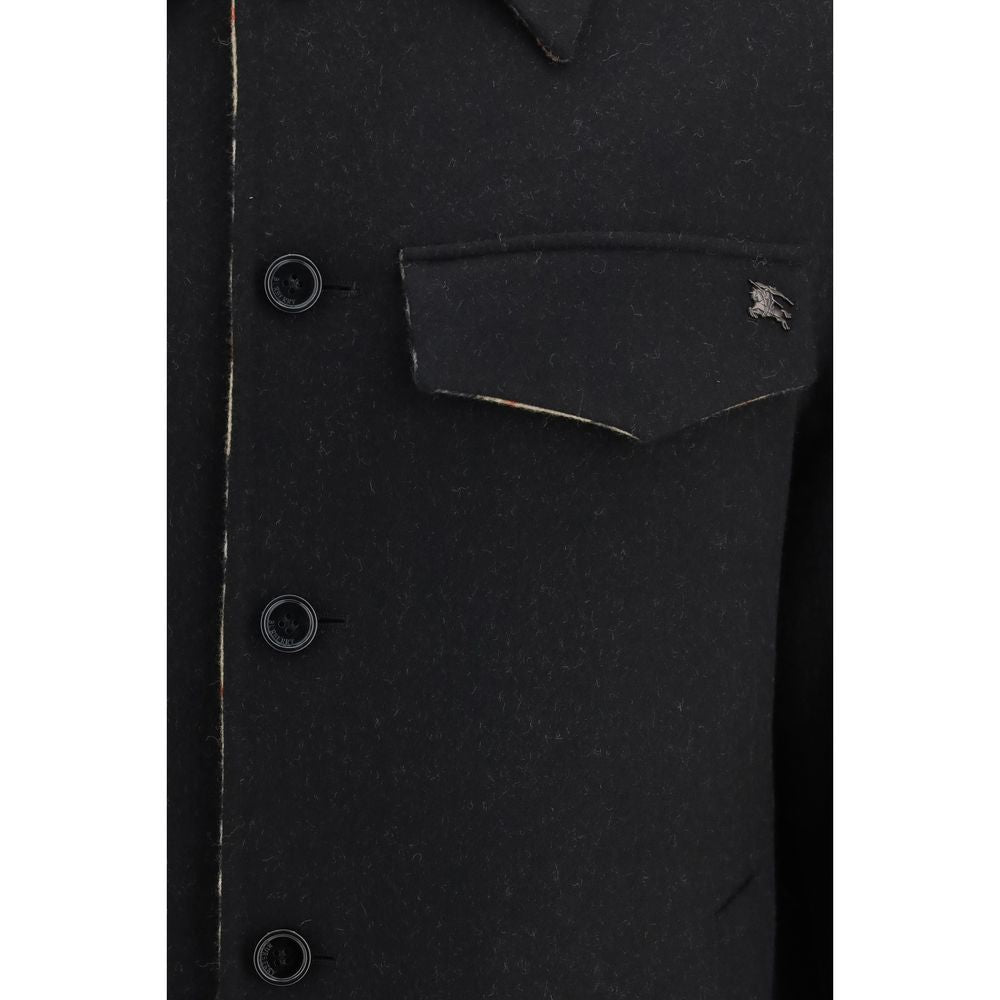 Burberry Black Wool Oves Aries Full-Length Jacket