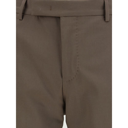 PT Torino Brown Wool Oves Aries Dress Pants
