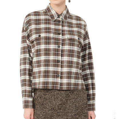 Max Mara Brown Cotton Pattern Shirt